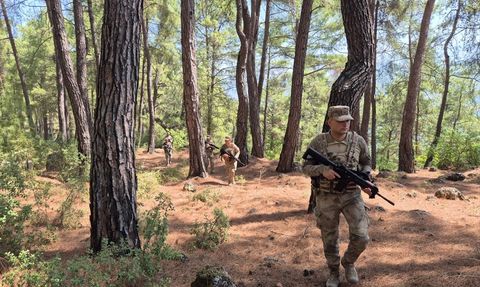 Jandarma Ekipleri Orman Yangınlarına Karşı Görevde