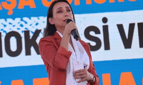 Tülay Hatimoğulları, 1 Eylül Dünya Barış Günü Mitingi'nde Konuştu