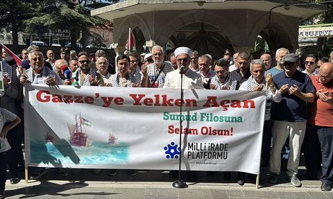 Afyonkarahisar'da Filistin ve Küresel Sumud Filosu'na Destek Gösterisi