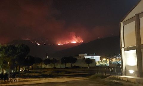 Denizli'nin Buldan İlçesinde Orman Yangınına Mücadele Devam Ediyor
