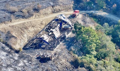 Düzce'deki Yangın Havadan Görüntülendi