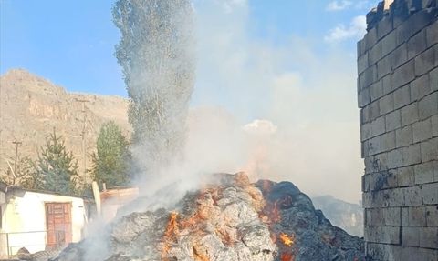 Erzurum'daki Kırsal Mahallede Korkunç Yangın