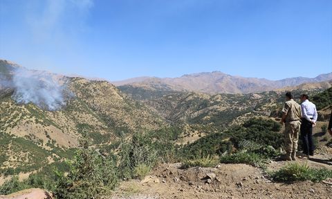 Hakkari'de Orman Yangınına Helikopterli Müdahale