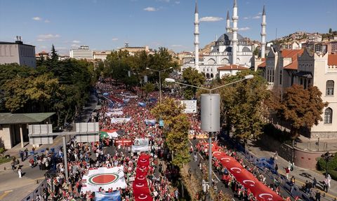 Ankara'da Gazze Kararlılık Yürüyüşü Gerçekleşti