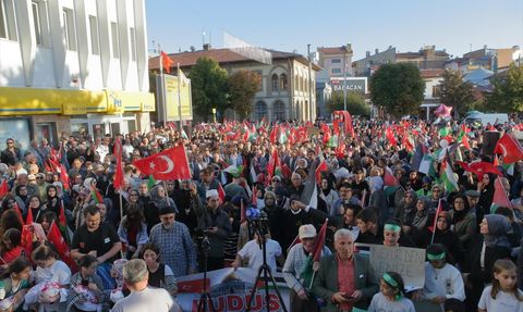 Çorum'da Filistin'e Destek Yürüyüşü Düzenlendi