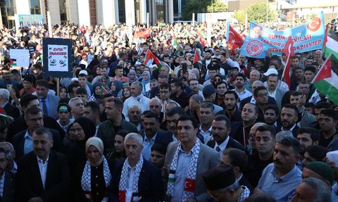 Gaziantep'te Filistin İçin Destek Yürüyüşü Düzenlendi