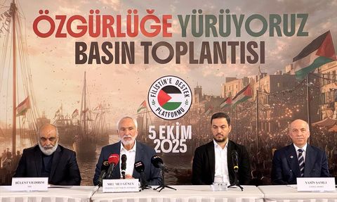 Gazze İçin Özgürlüğe Yürüyoruz: Filistin'e Destek Platformu'nun Eylemi