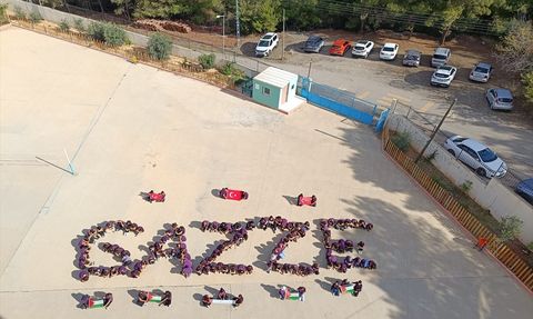 Hatay'da Öğrencilerden Filistin İçin Anlamlı Koreografi