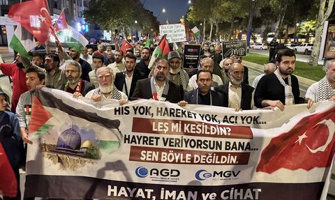Kahramanmaraş'ta Gazze Saldırılarına Protesto Yürüyüşü
