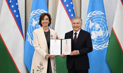 Özbekistan, UNESCO Genel Direktörüne Dostluk Nişanı Sundu