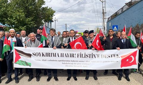 Sivas'ta Filistin İçin Destek Yürüyüşü Düzenlendi