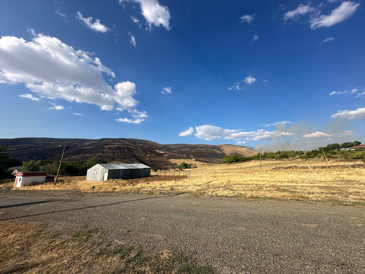 Elazığ'ın Karakoçan ilçesinde otluk alanda yangın çıktı.