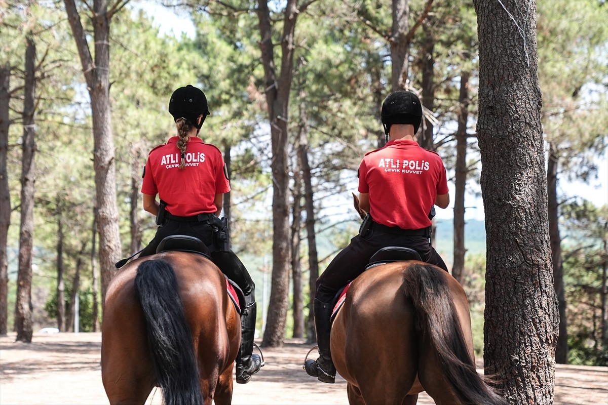 İstanbul Emniyet Müdürlüğüne bağlı ekipler, orman yangınlarıyla mücadele kapsamında Sultangazi'de...