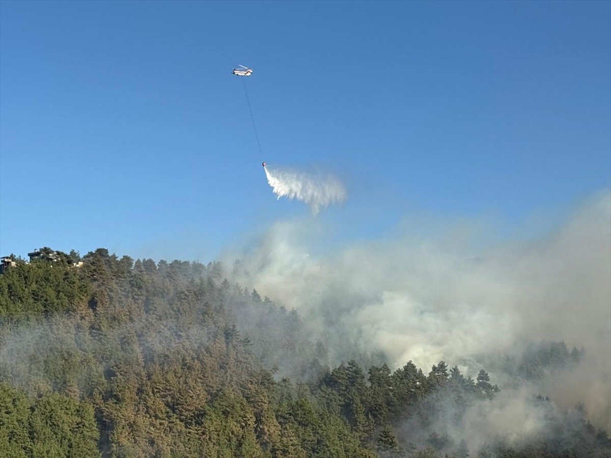 Kahramanmaraş'ın Onikişubat ilçesinde çıkan orman yangınına  Orman Bölge Müdürlüğü ekiplerince...