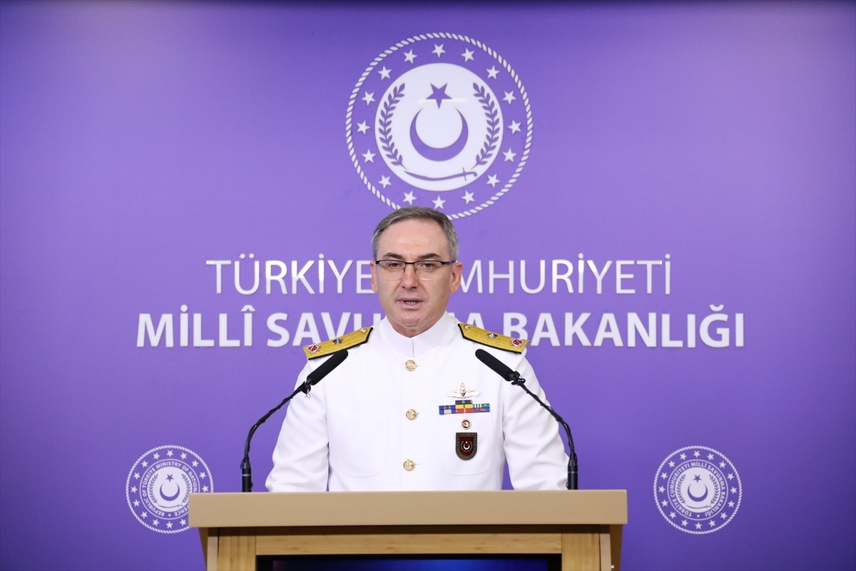 Milli Savunma Bakanlığı (MSB) Basın ve Halkla İlişkiler Müşaviri Tuğamiral Zeki Aktürk, bakanlıkta...