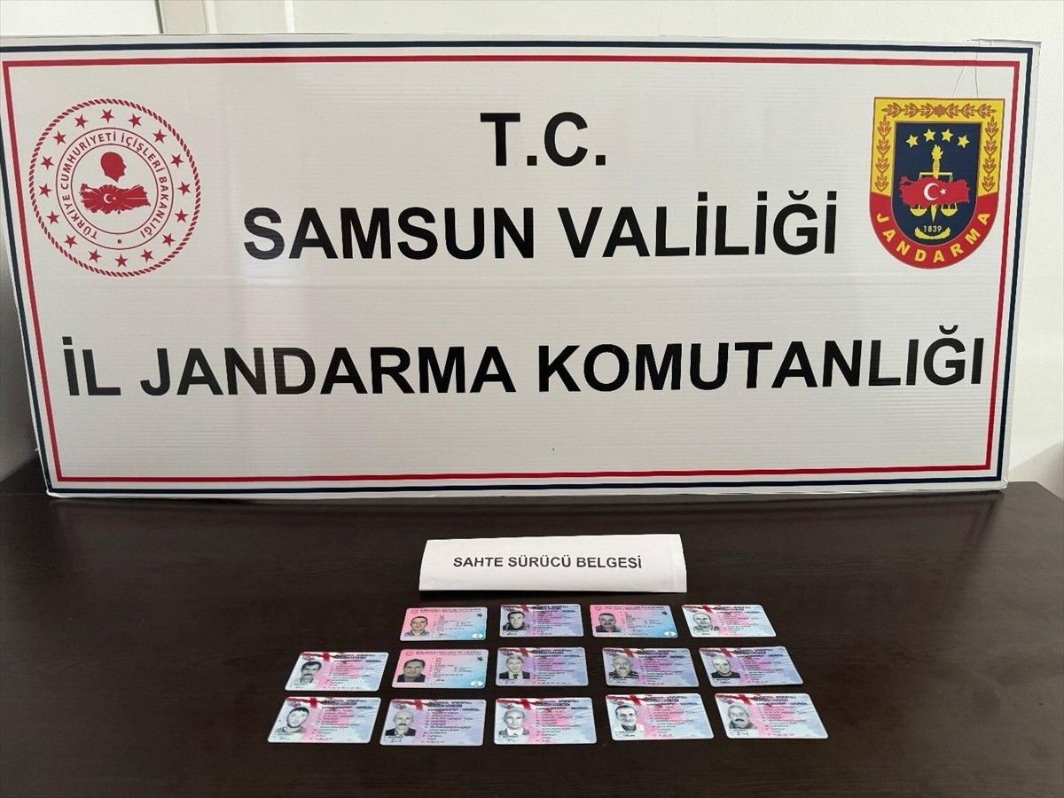 Samsun merkezli 10 ilde düzenlenen "sahte yurt dışı sürücü belgesi" operasyonunda 4 zanlı...