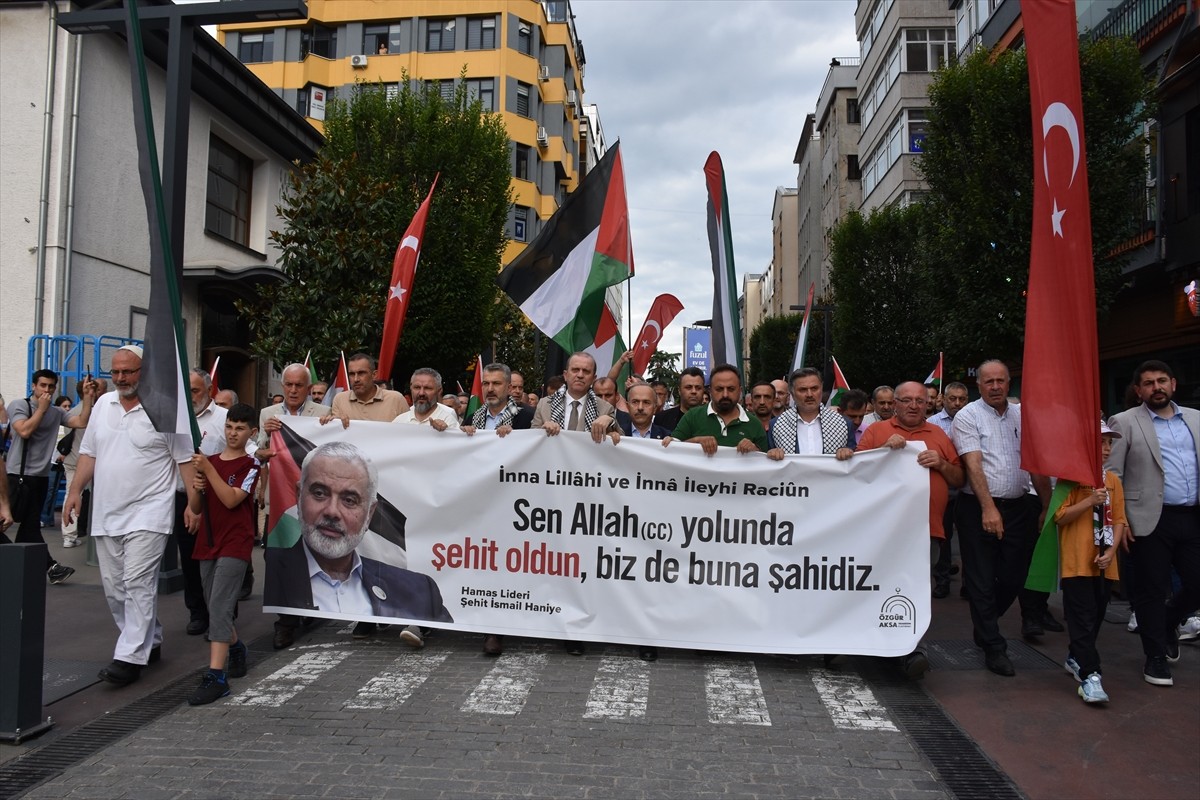 Trabzon'da 16 haftadır devam eden Filistin'e destek yürüyüşüne katılanlar, İran'ın başkenti...