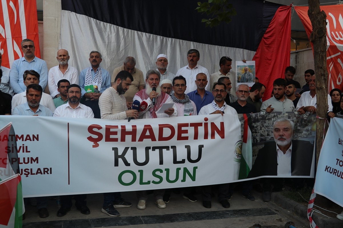 Batman'da Hamas Siyasi Büro Başkanı İsmail Heniyye'nin suikasta uğraması ve İsrail'in Filistin'e...