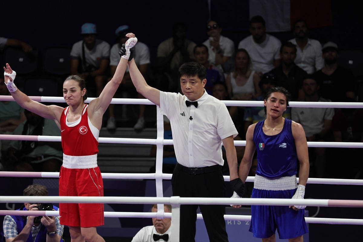 Fransa'nın Villepinte kentindeki North Paris Arena'da düzenlenen Paris 2024 Olimpiyat Oyunları'nda...