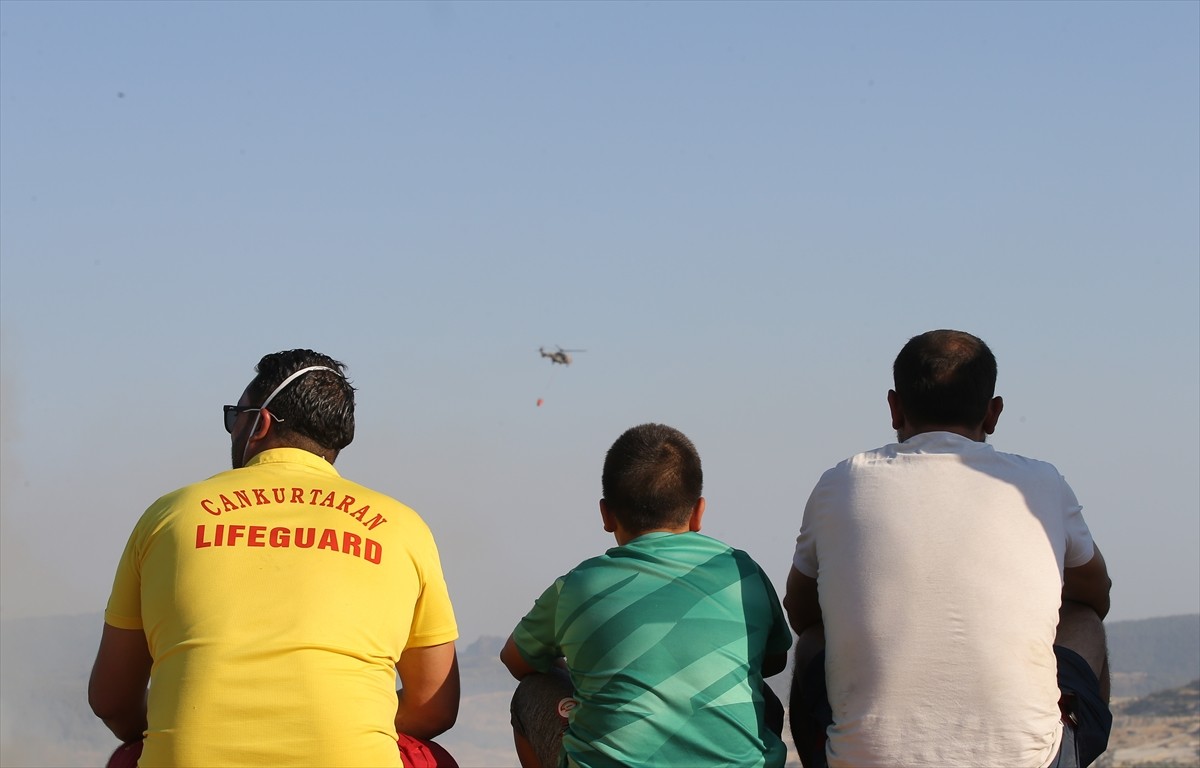 Muğla'nın Milas ilçesinde çıkan orman yangınına havadan ve karadan müdahale ediliyor.  