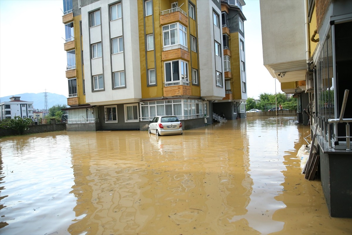 Ordu'nun Altınordu ilçesinde şiddetli yağış nedeniyle bazı ev ve iş yerlerini su bastı. Yağışla...