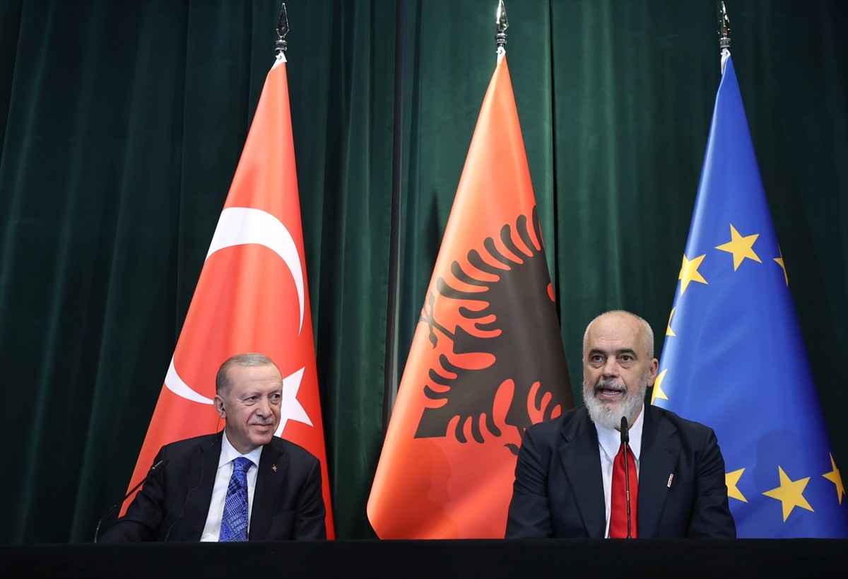 Cumhurbaşkanı Recep Tayyip Erdoğan ve Arnavutluk Başbakanı Edi Rama huzurunda, ortak basın...