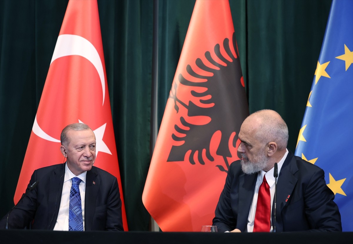 Cumhurbaşkanı Recep Tayyip Erdoğan ve Arnavutluk Başbakanı Edi Rama huzurunda, ortak basın...