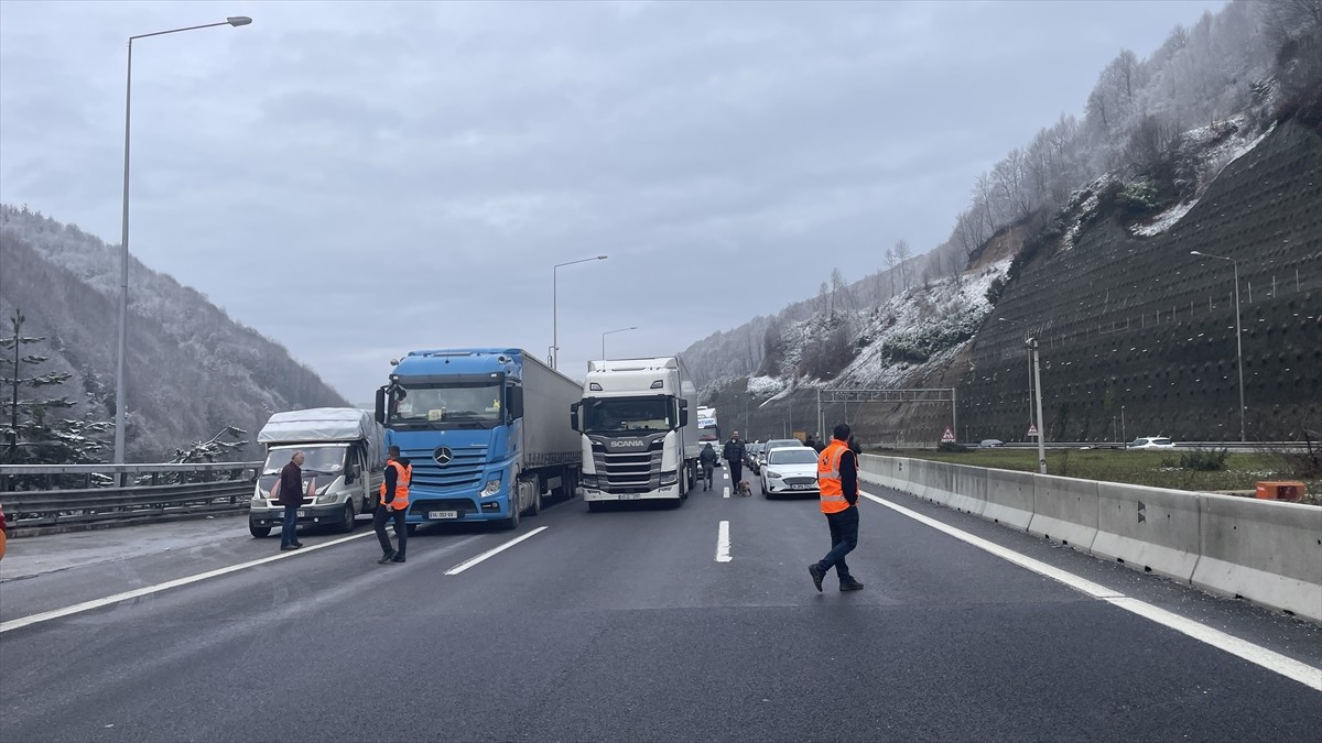 Anadolu Otoyolu Bolu Dağı Tüneli'nde araç yangını, ulaşımda aksamaya neden oldu.