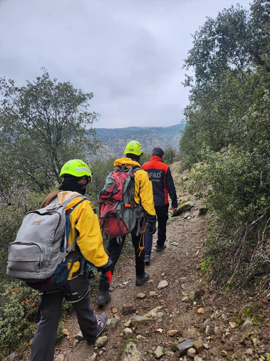 Denizli'nin Güney ilçesinde kayalıklarda mahsur kalan keçiyi AFAD ve gönüllü ekipler...