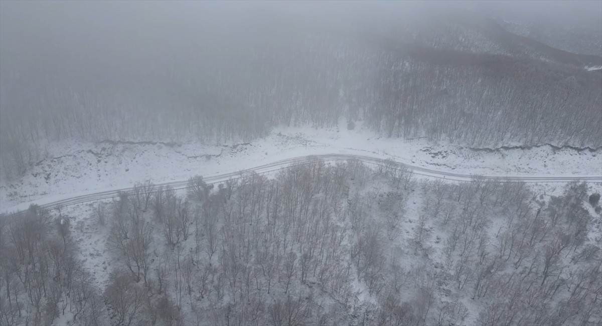 Tekirdağ'ın Süleymanpaşa ilçesinde sis, dronla görüntülendi.