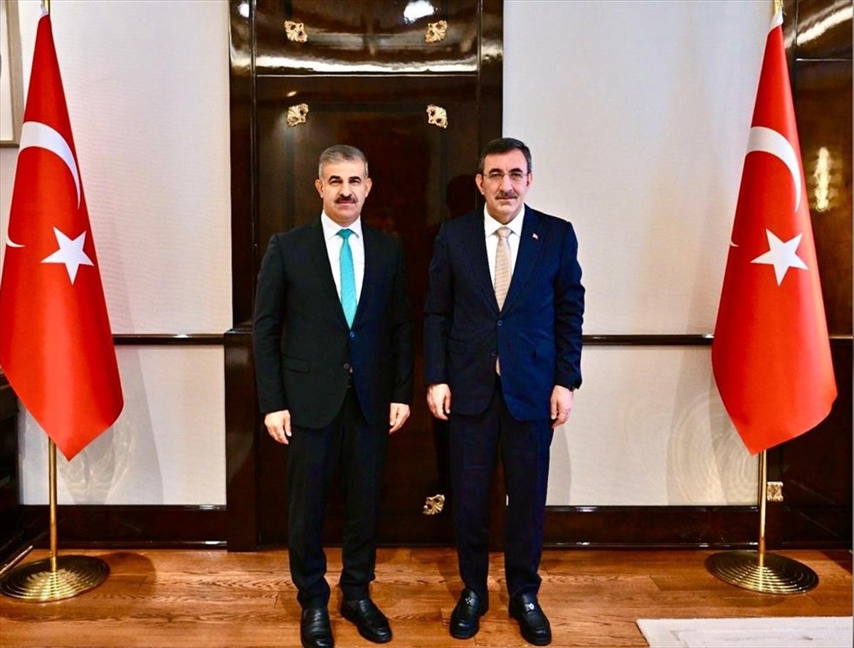 Çankırı Karatekin Üniversitesi (ÇAKÜ) Rektörü Prof. Dr. Harun Çiftçi'nin (solda), Cumhurbaşkanı...