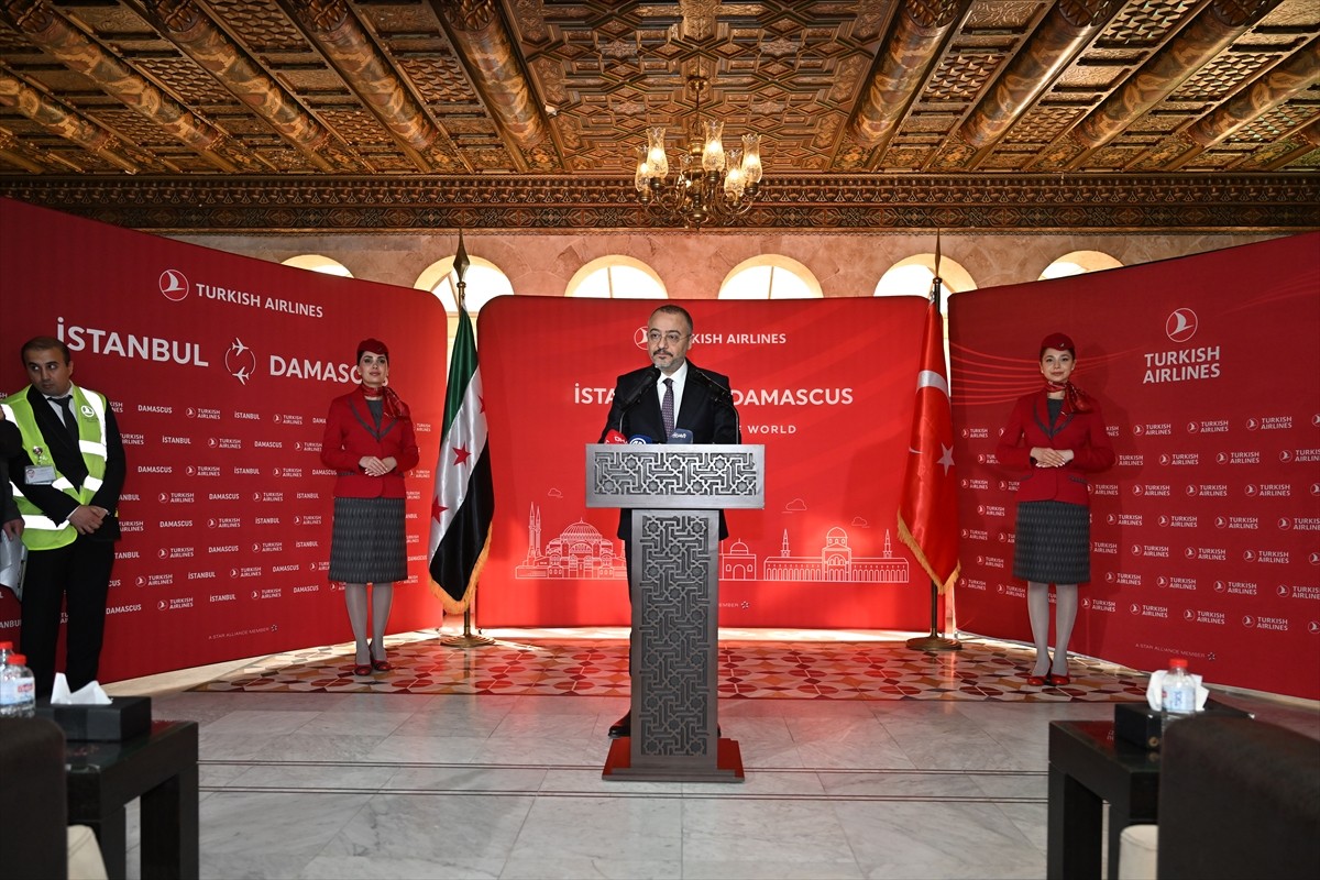 Türk Hava Yollarının (THY) 13 yıl sonra yeniden başlattığı Suriye uçuşları için Şam Uluslararası...