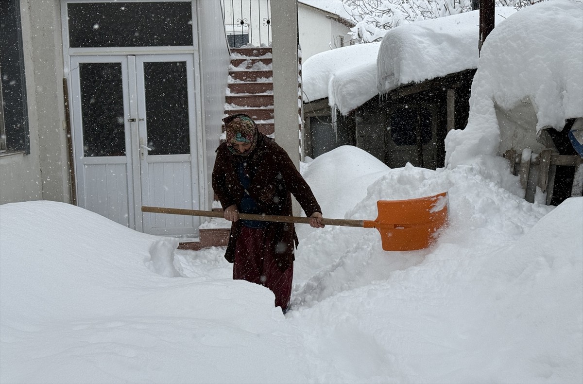 Bingöl'ün Yedisu ilçesinde kar yağışı devam etti. Vatandaşlar, kar ile kaplanan evlerinin önünü...