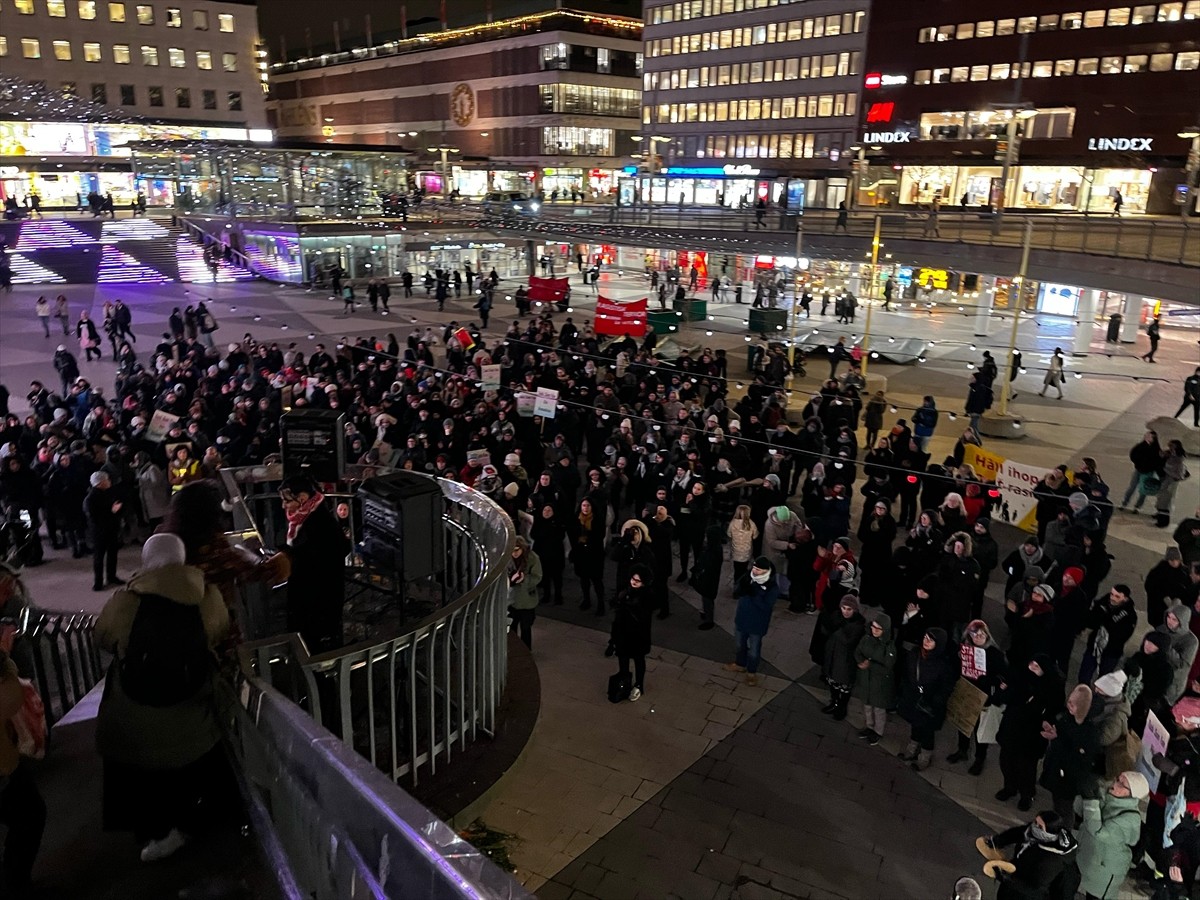 İsveç'in başkenti Stockholm'de, "Herkes İçin Adalet" derneğince Segel Torg Meydanı’nda düzenlenen...