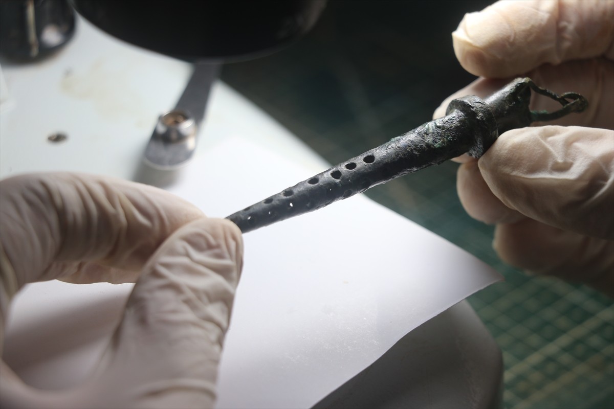 Karabük'ün Eskipazar ilçesindeki Hadrianopolis Antik Kenti'nde yürütülen kazı çalışmalarında...