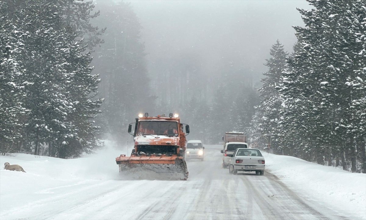 Kütahya'da Domaniç-İnegöl kara yolunda kar yağışı etkili oluyor. Karayolları Genel Müdürlüğü...