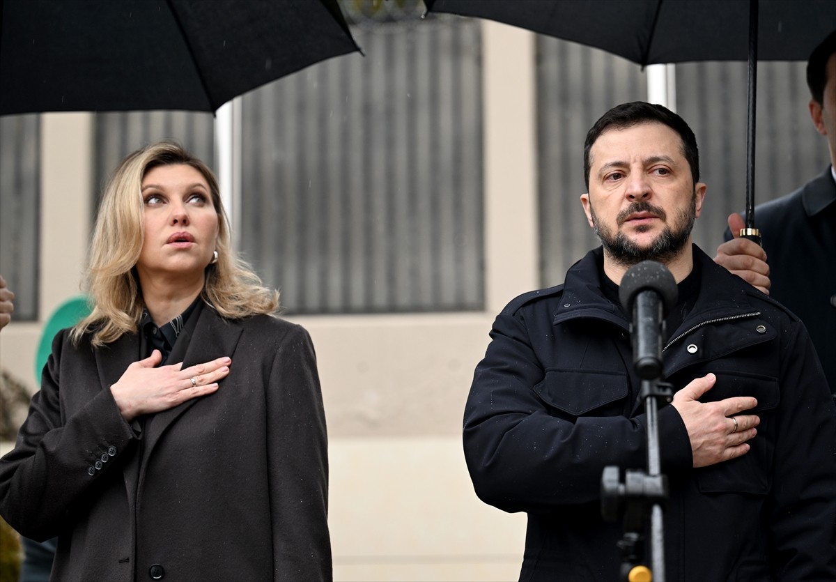 Ukrayna Devlet Başkanı Volodimir Zelenskiy, eşi Olena Zelenski ile birlikte, Ukrayna'nın Ankara...