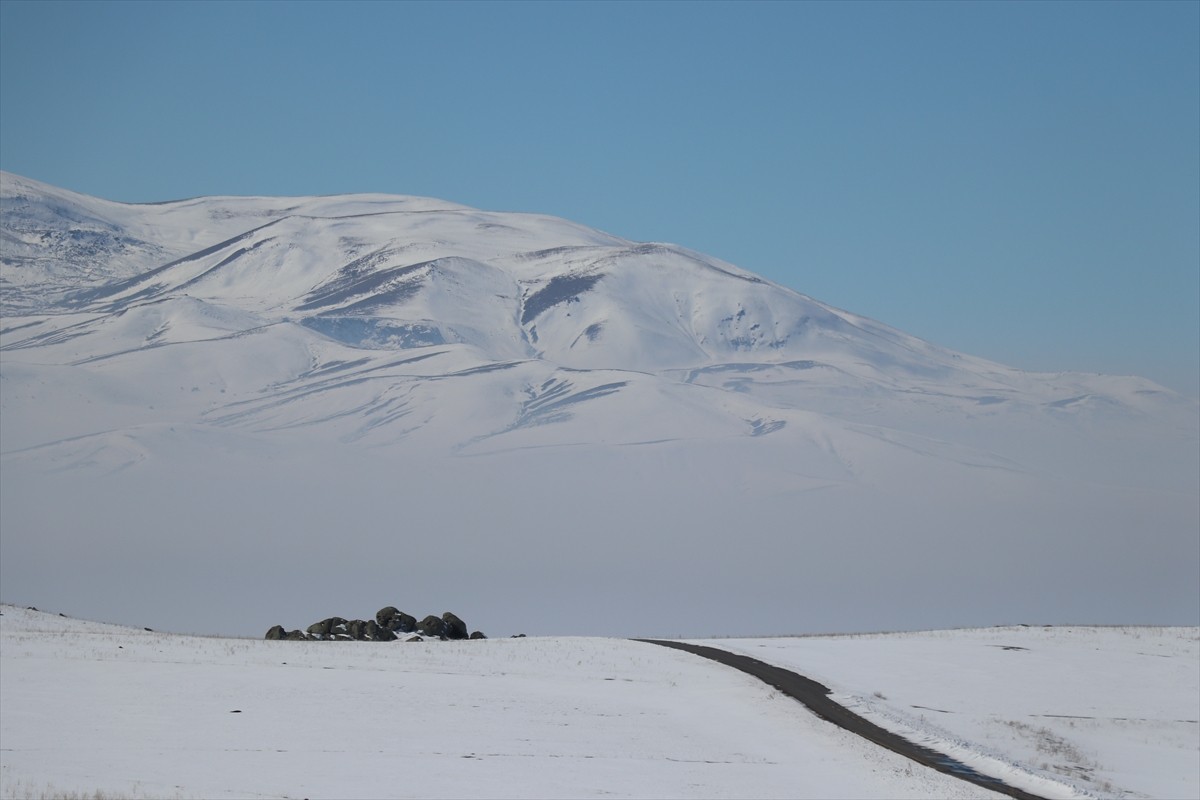 Ağrı'da kent merkezi ve Taşlıçay ilçesinin bazı noktaları sisle kaplandı. Ağaçların kırağıyla...