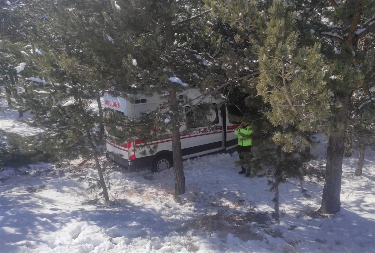 Ardahan'ın Hanak ilçesinde ambulansın yoldan çıkıp ağaçlara çarpması sonucu 3 sağlık personeli...