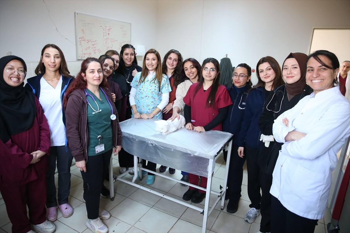 Diyarbakır'da Dicle Üniversitesi (DÜ) Veteriner Fakültesi Hayvan Hastanesi'nde çalışan kadın...
