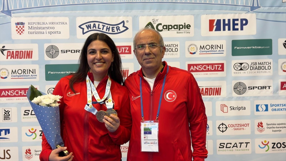Hırvatistan'da düzenlenen Avrupa Havalı Silahlar Şampiyonası'nda milli atıcı Şevval İlayda Tarhan...