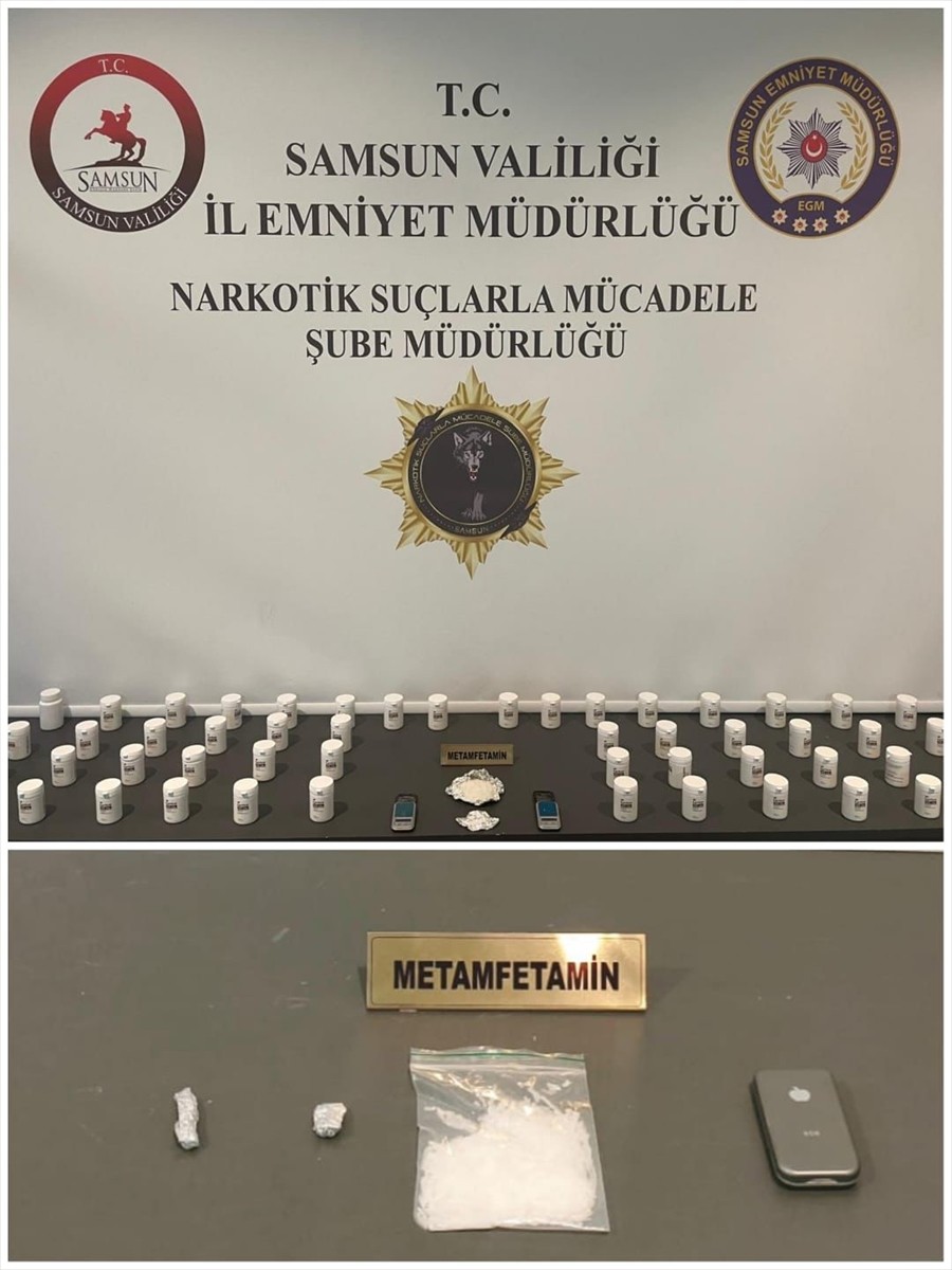 Samsun'un İlkadım ilçesinde düzenlenen uyuşturucu operasyonunda, 2 bin 599 sentetik ecza hapı, 43...