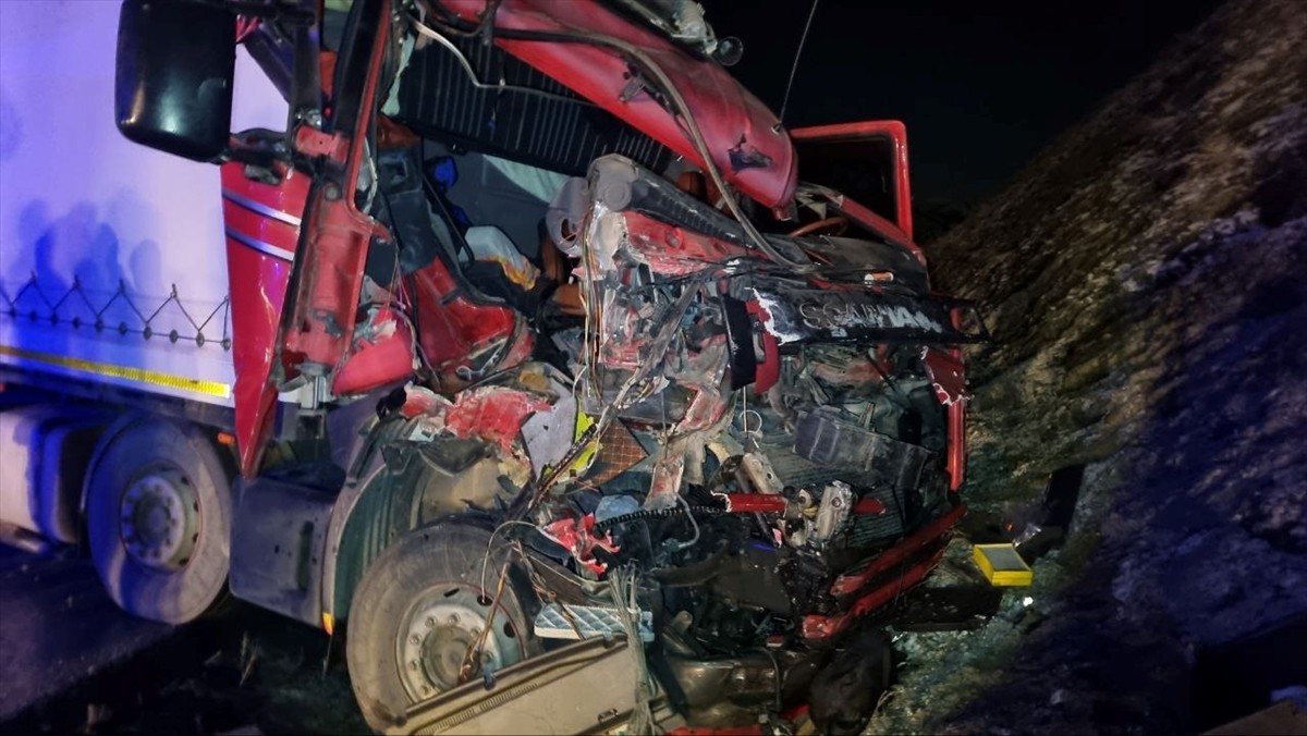 Çorum'un Alaca ilçesinde tırla çarpışan kamyondaki 3 kişi yaralandı.