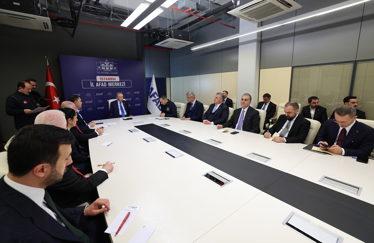 Cumhurbaşkanı Recep Tayyip Erdoğan, İstanbul İl Afet ve Acil Durum (AFAD) Müdürlüğünde kurulan...