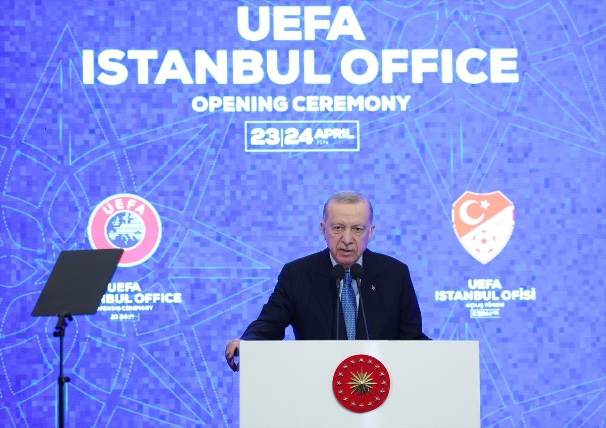 Cumhurbaşkanı Recep Tayyip Erdoğan, UEFA İstanbul Temsilciliği açılış törenine katılarak, konuşma...