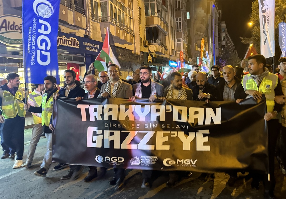 Kırklareli'nde, İsrail'in ateşkesi bozarak Gazze Şeridi'ne yönelik saldırılarını sürdürmesi...