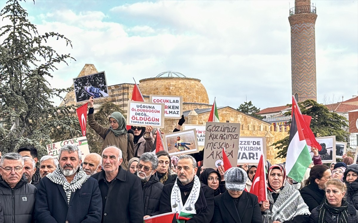 Kırşehir Kudüs Platformu, İsrail'in Filistin'e yönelik saldırılarına tepki gösterdi.