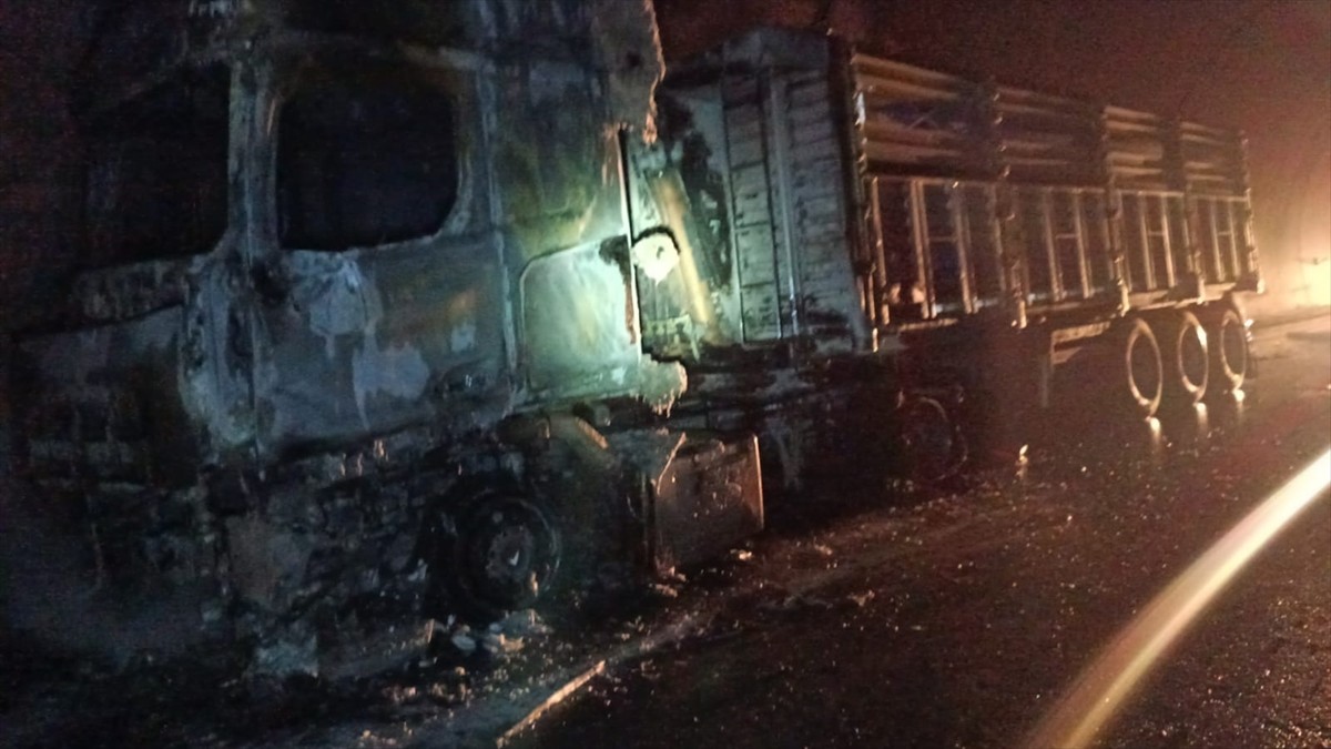 Malatya'nın Doğanşehir ilçesinde kömür yüklü kamyonda çıkan yangın söndürüldü. İhbar üzerine olay...