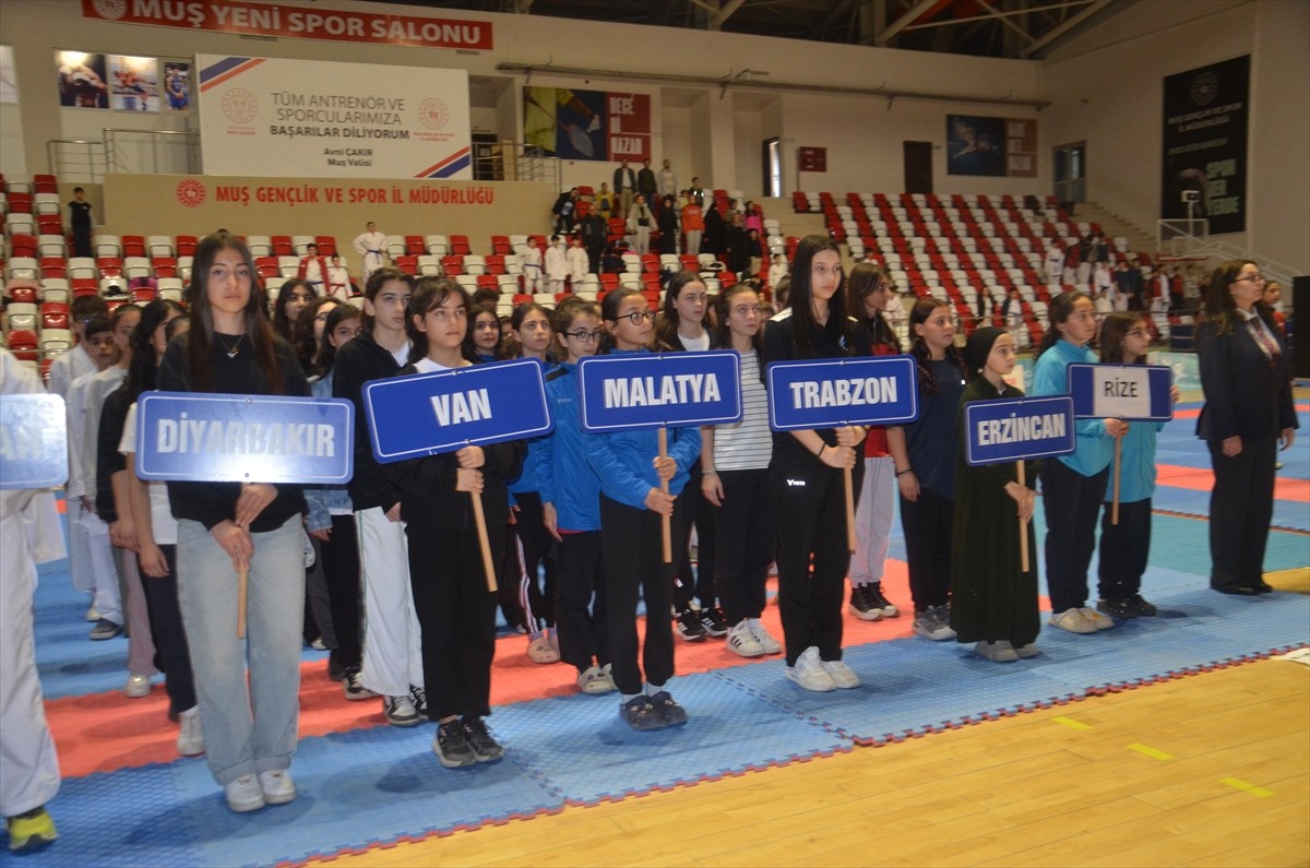 Muş'ta, "Okul Sporları Karate Minik-Yıldızlar Grup Şampiyonası" 19 ilden 200 sporcunun katılımıyla...