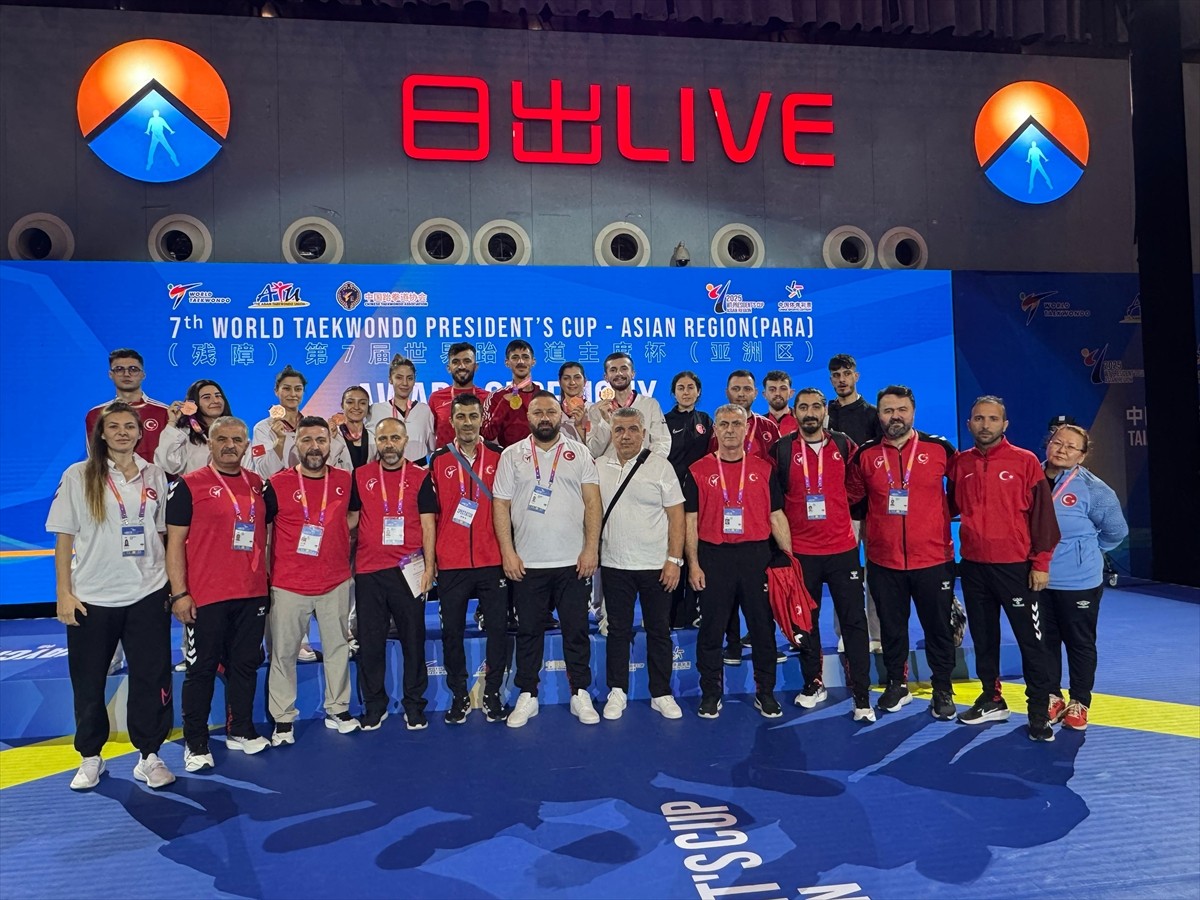 Para Tekvando Milli Takımı, Çin'in Taian kentinde düzenlenen 2025 WT Asya Başkanlık Kupası'nda 1...